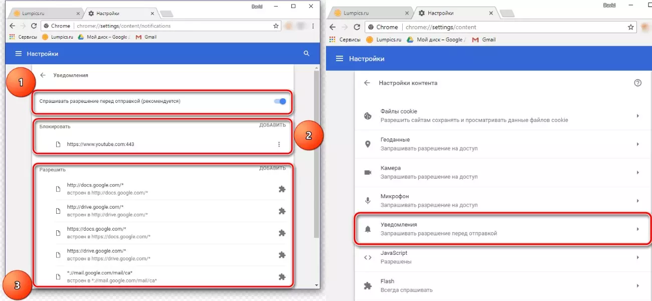 Отключение уведомлений в Google Chrome Отключение уведомлений в Google Chrome